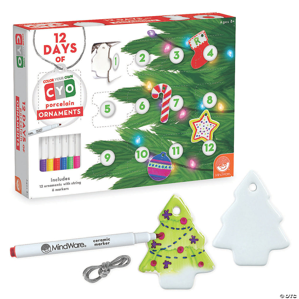 12 Days of Colour Your Own Porcelain Christmas Ornaments