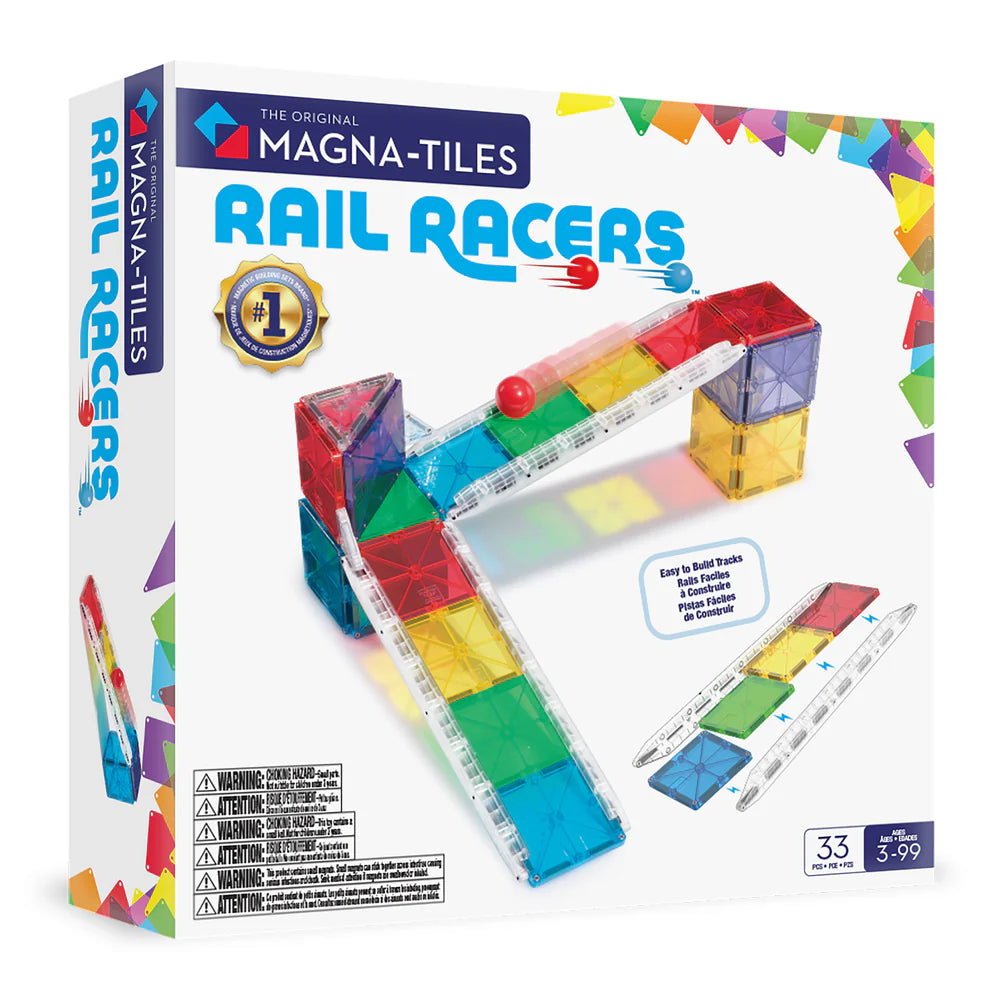 MAGNA-TILES Rail Racers 33-Piece Set