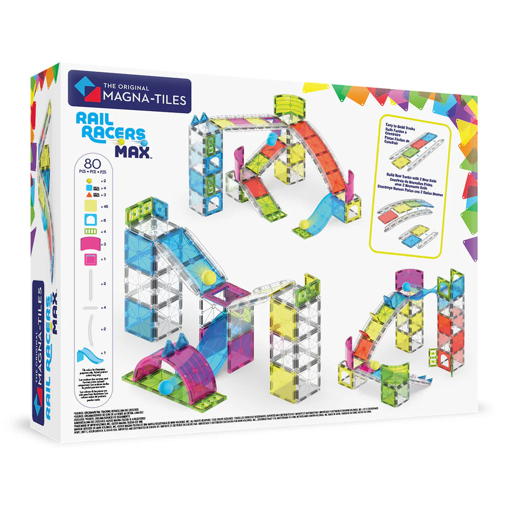 MAGNA-TILES Rail Racers MAX - 80 Piece Set