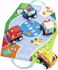 Hape Pull - Back Plush Car Set
