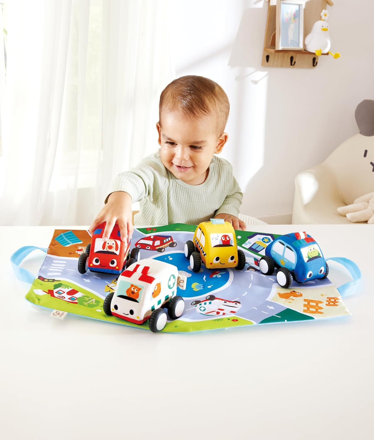 Hape Pull - Back Plush Car Set