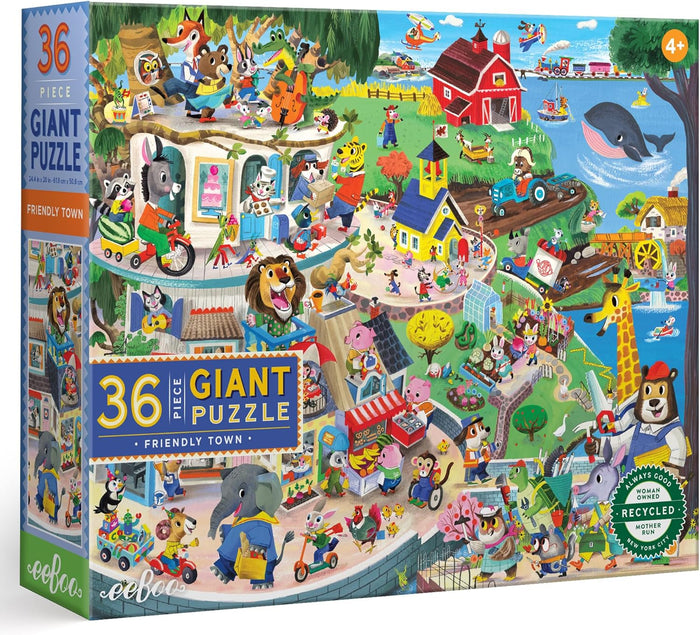 eeboo Friendly Town 36pc Giant Puzzle
