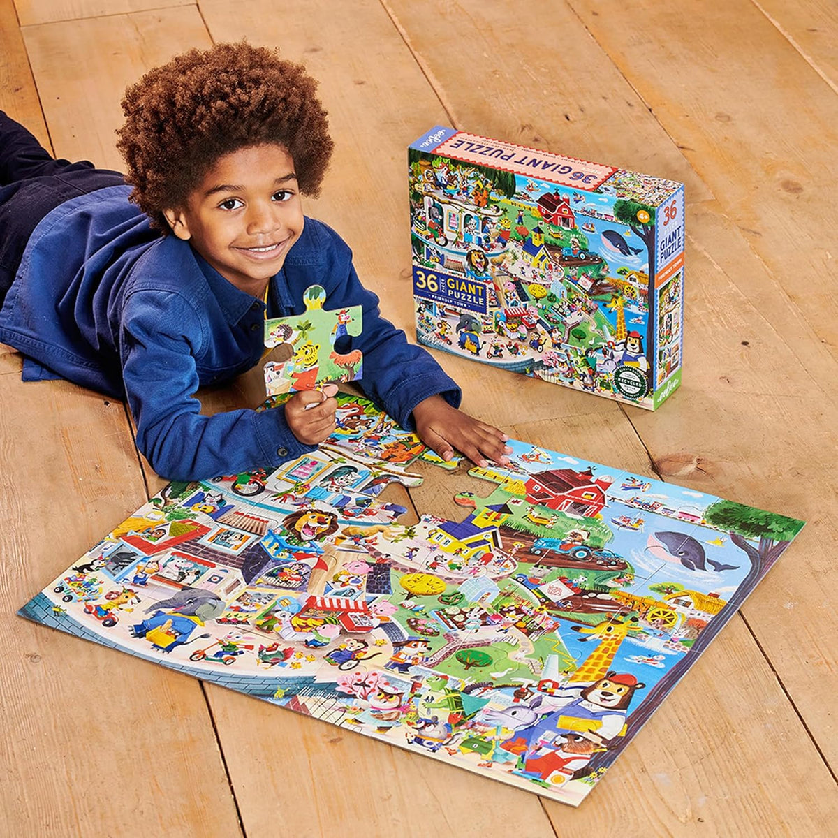 eeboo Friendly Town 36pc Giant Puzzle