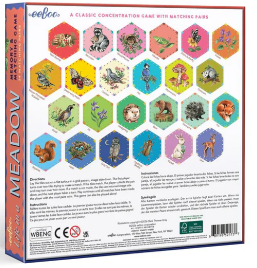 eeBoo Life in a Meadow Memory Game