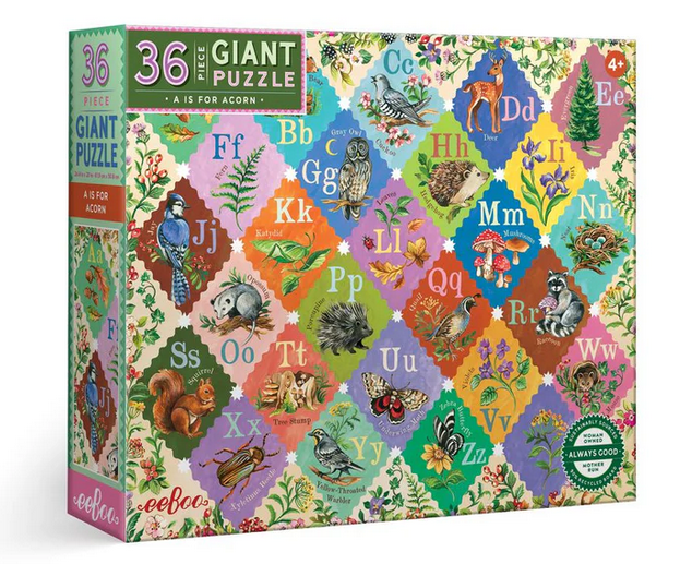 eeBoo A is for Acorn 36pcs Giant Alphabet Puzzle