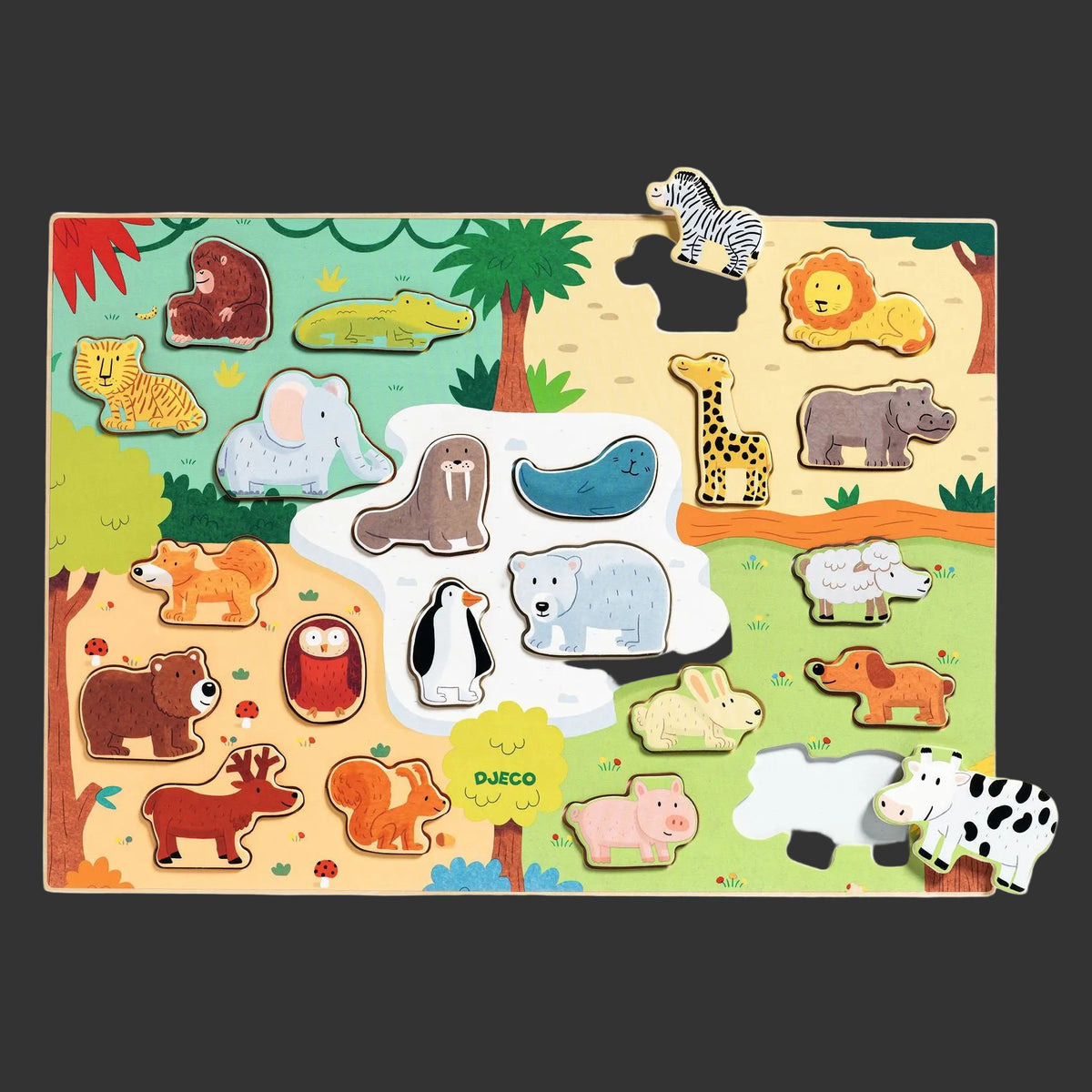 Djeco Wooden 22 Piece Puzzle Board