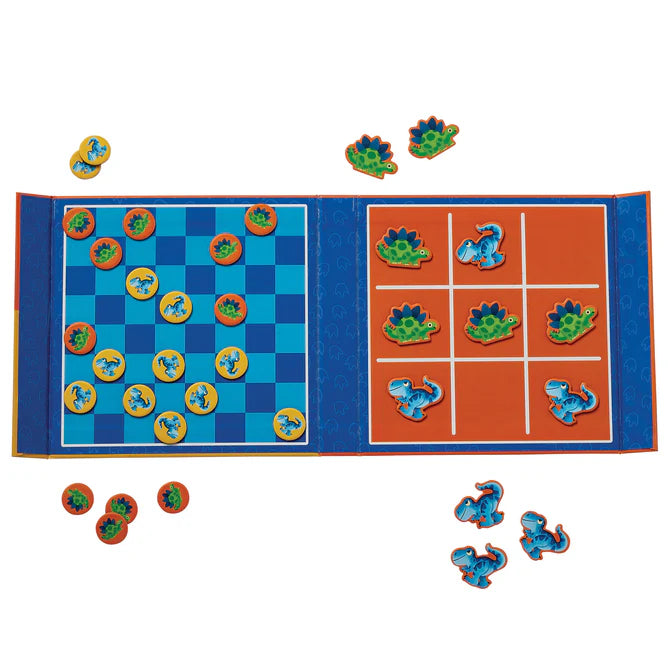 Magnetic Tic-Tac-Toe & Checkers - Dino