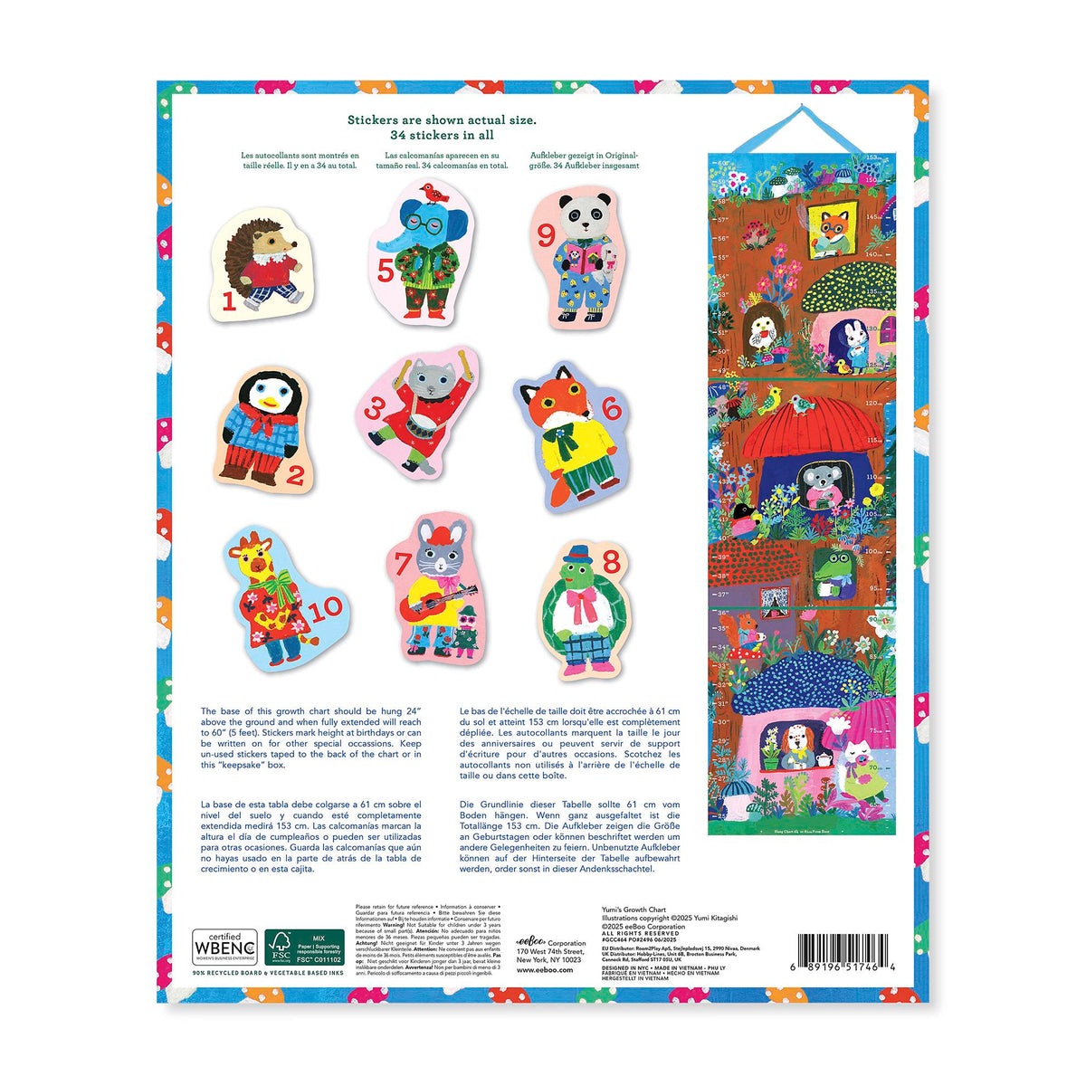 eeBoo Yumi Growth Chart