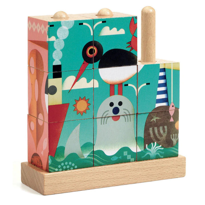 Djeco 'Puzz-Up' Sea Wooden Block Puzzle