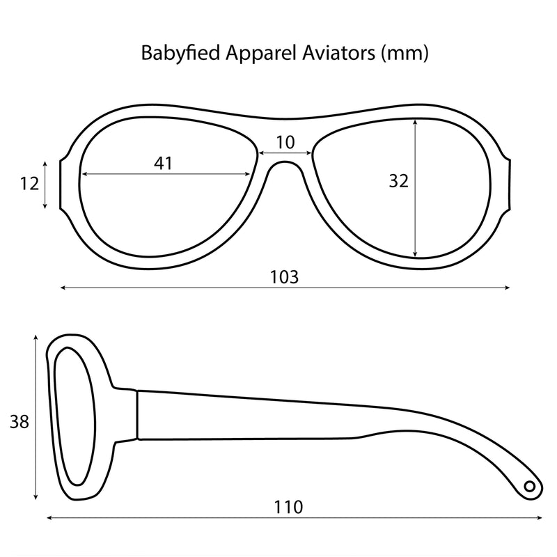 Babyfied Apparel Sunglasses - Aviators - Matte Black