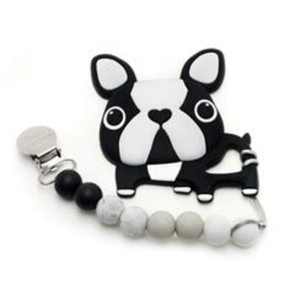 Loulou Lollipop Boston Terrier Teether with Clip